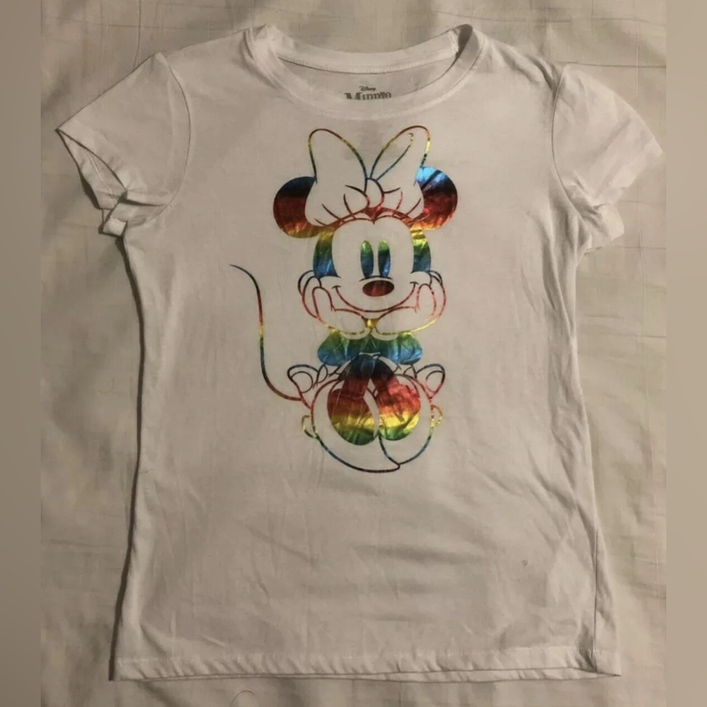 White Disney Kids T-Shirt with Minnie Mouse Design